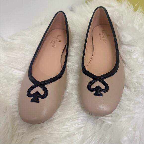 Kate Spade Shoes - Kate Spade Kait Leather Ballet Flat Sz 6.5 Logo Quiet Luxury neutral minimalist